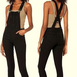 Dollhouse Skinny Overall Jumpsuit Black
